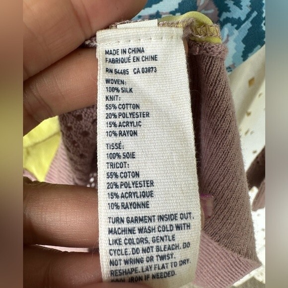 American Eagle Outfitter Silk Blend Floral Pointelle Knit Mix Media Sweater XS - Picture 5 of 5